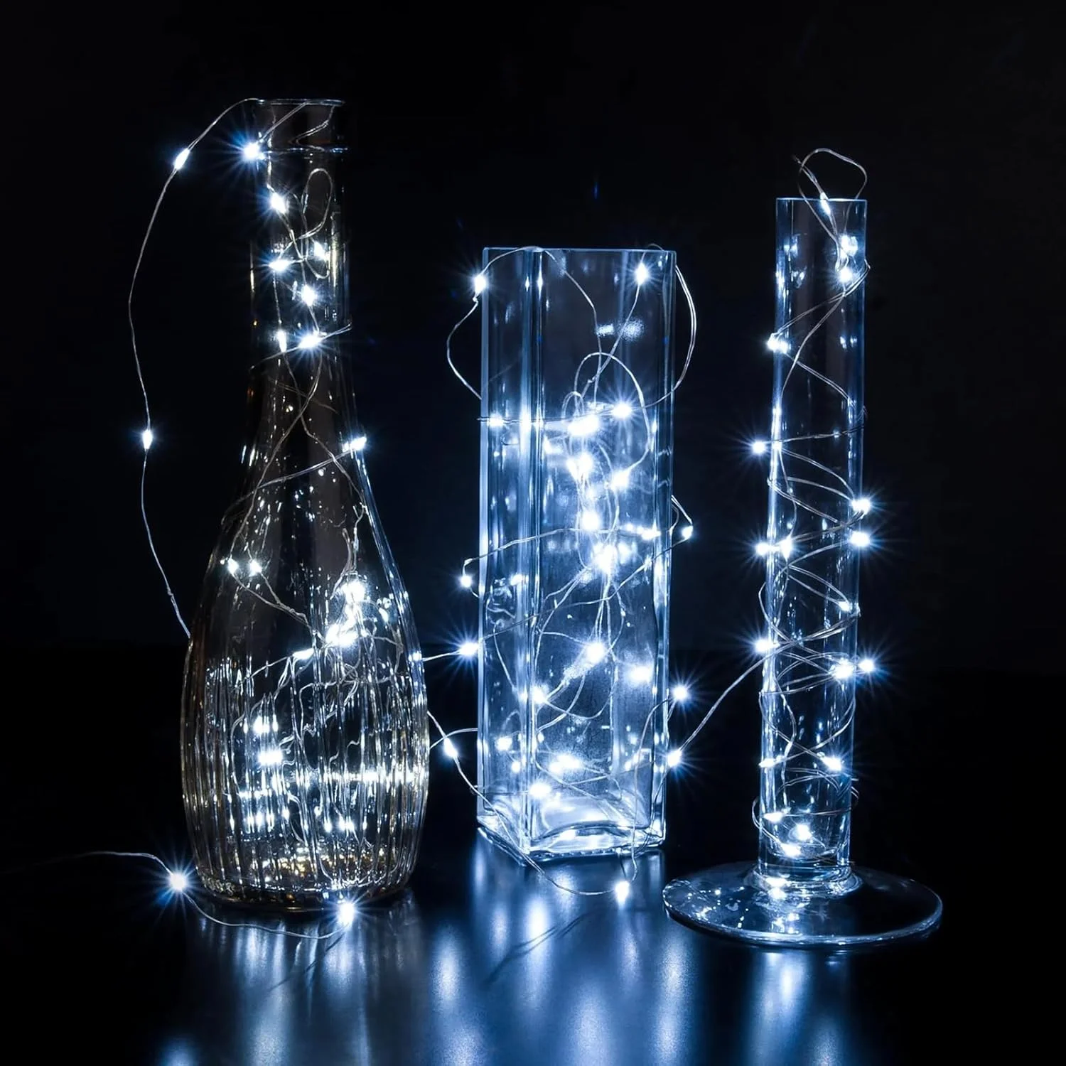 10 Packs 1/2/3M Mini String Lights Silver Wire Firefly Starlight Suitable For Wedding Party Easter Bedroom Valentine'S Day Decor