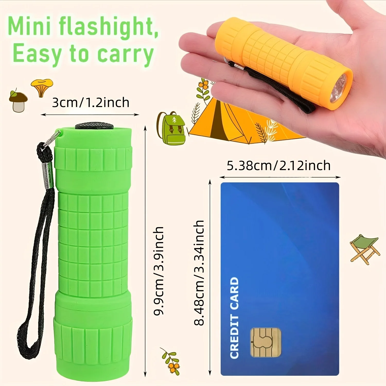 Mini Portable Flashlight Nine XPE Lamp Beads Strong Lighting Using 3*AAA Batteries Pocket Outdoor Emergency Torch Children Gifts