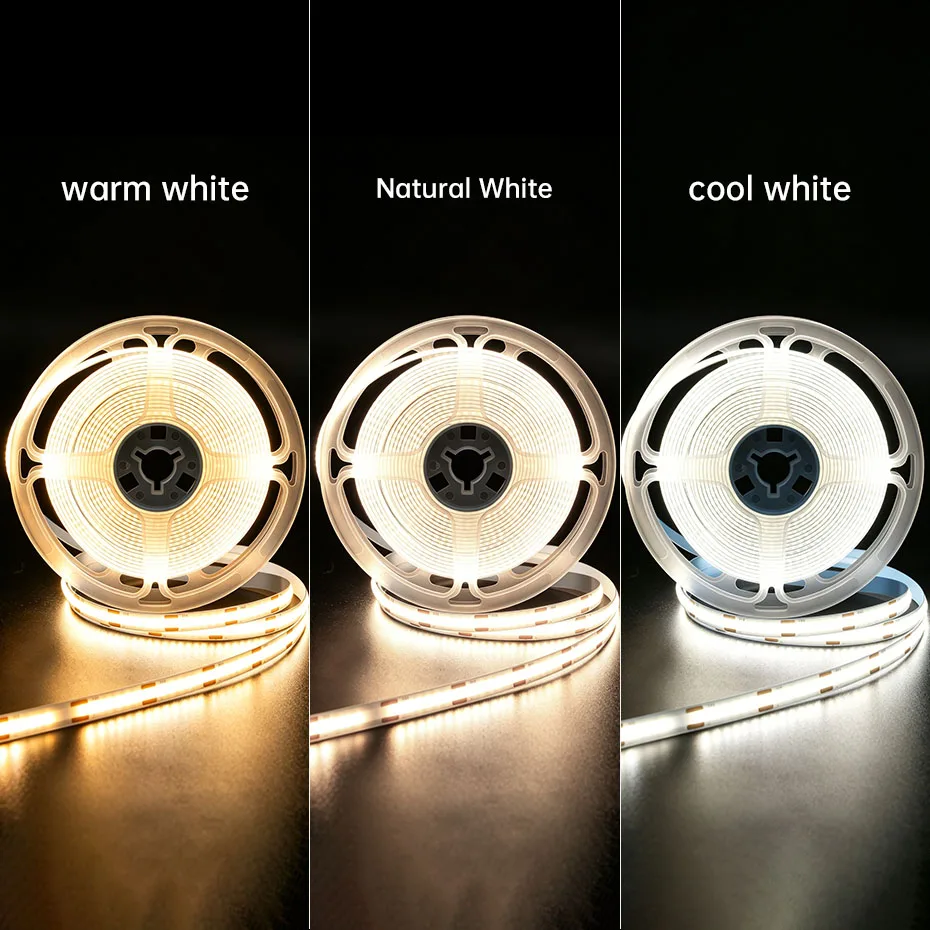 5V USB COB LED Strip Light 320LEDs/m 3Keys Dimmable ON/OFF Switch 1m-5m 8mm Flex Tape for Mirror TV Cabinet Stairs Lighting