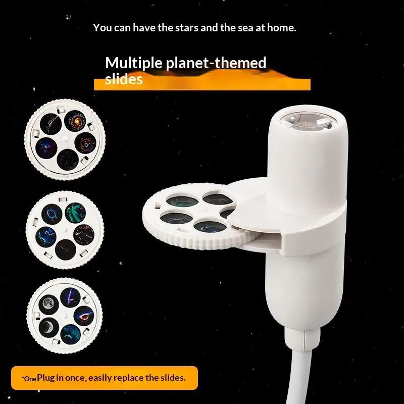 1PC USB Powered Galaxy Projector Multi Planet Patterns Flexible Neck For Bedroom Romantic Night Use▪