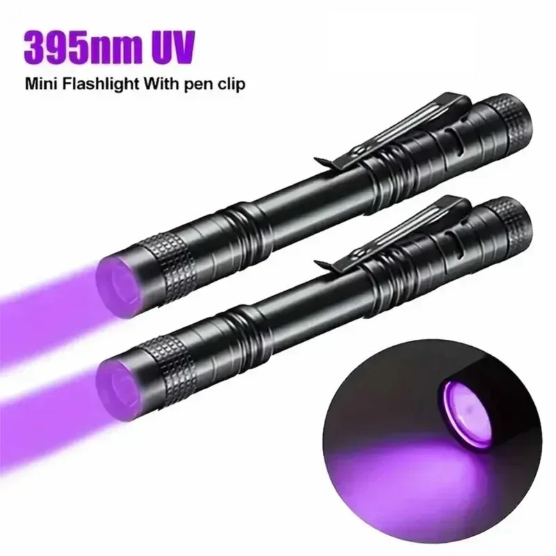 Pen Clip 395nm UV Light, Pet Dog Cat Urine Detector & Scorpion Finder, Portable Ultraviolet Flashlight Lamp, Uses AAA Batteries