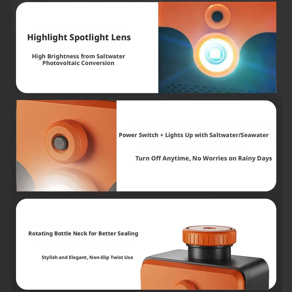 Household Emergency Saltwater Lamp Portable High Beam Flashlight Outdoor Hiking Exploration Light