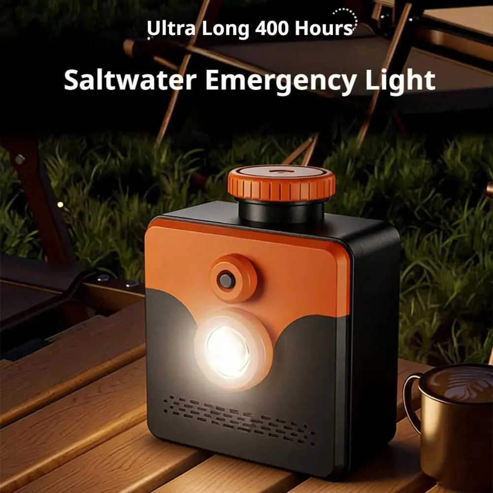 Household Emergency Saltwater Lamp Portable High Beam Flashlight Outdoor Hiking Exploration Light