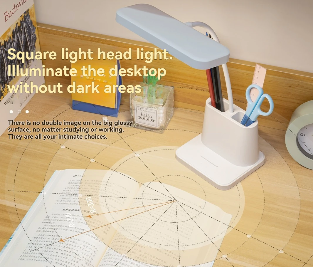 Multifunctional LED Desk Lamp, USB Rechargeable Night Light, Touch Dimming, Eye-Friendly Desk Lamp, Suitable for Office, Study,