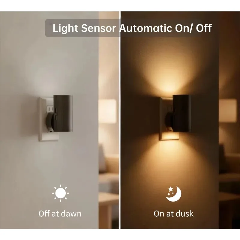 1-4Pcs LED Night Lights Plug Into Wall Dimmable Night Light with Light Sensor Wall Light for Bedroom Hallway Stairway Livingroom