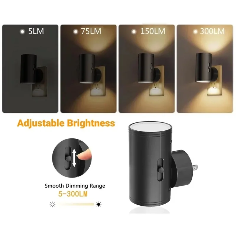 1-4Pcs LED Night Lights Plug Into Wall Dimmable Night Light with Light Sensor Wall Light for Bedroom Hallway Stairway Livingroom