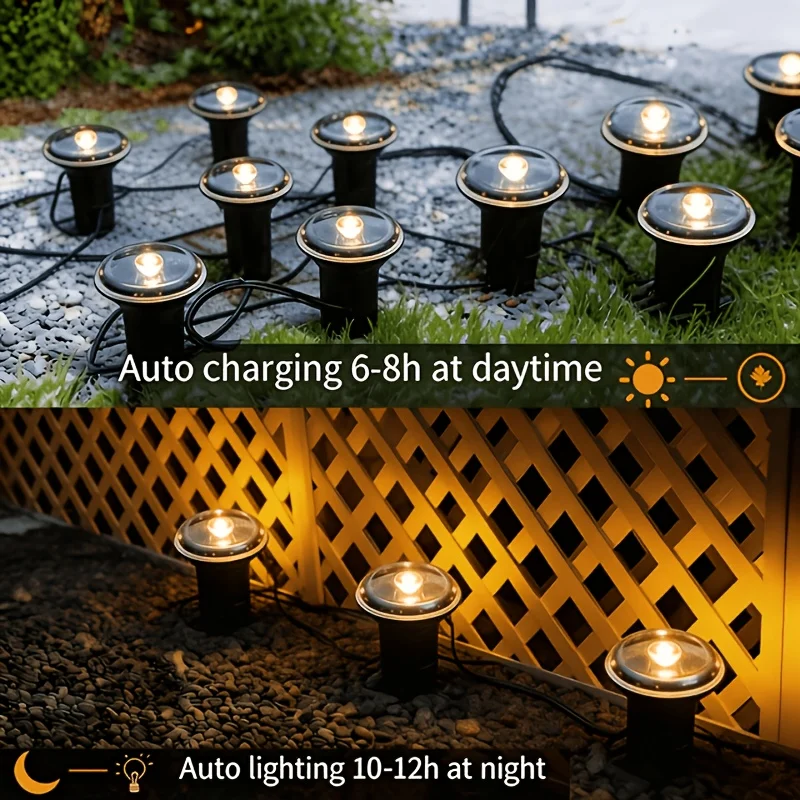 Secret Garden Glow Solar In-Ground Path Lights, Outdoor Waterproof Walkway Disk Lights for Yard Driveway Decoration