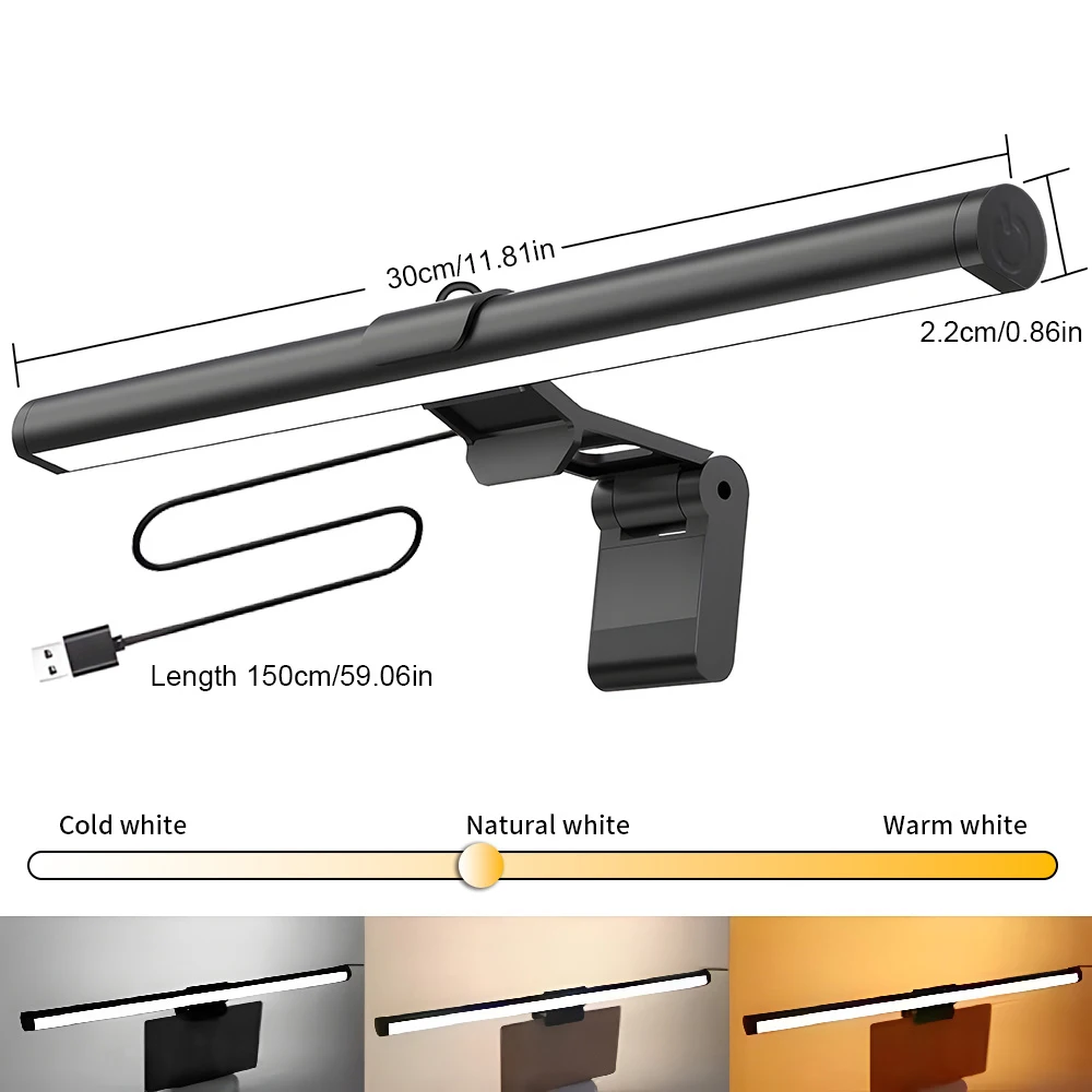 Computer Monitor Light Bar for PC Monitor USB Powered LED Lamp Screen Hanging Light Student Eyes Protection Reading Learning