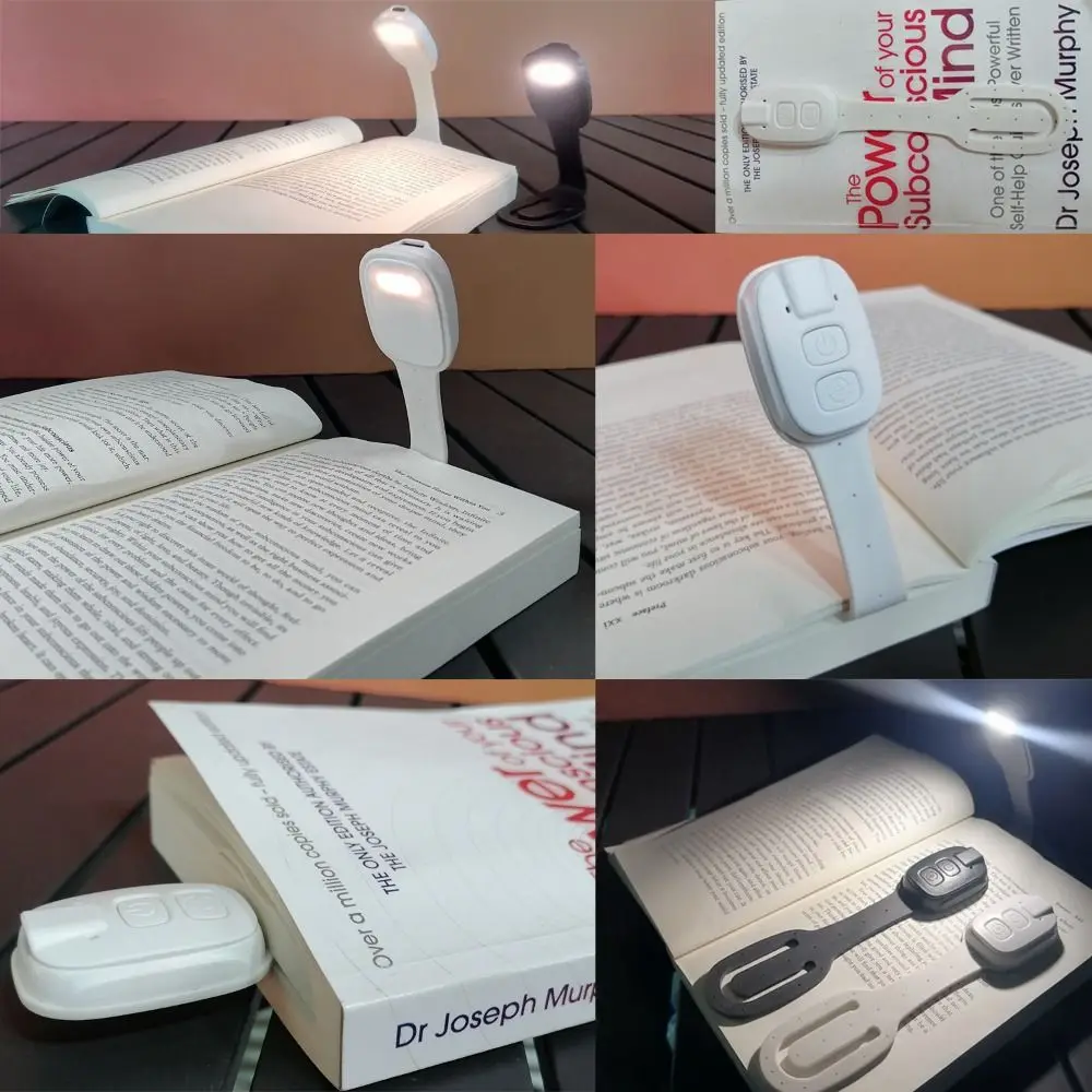2-in-1 Clip-On Book Light with Dimmable Brightness Ultra-thin Mini Book Light Rechargeable Eye-Caring LED Reading Light Travel