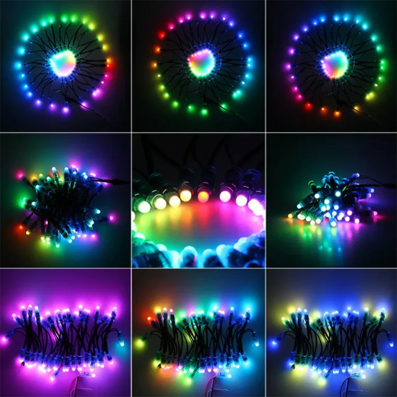 2026 50pcs T1000S Kits DC5V 12mm WS2811 IC Full Color Pixel LED Module Light IP68 Waterproof RGB Color Digital LED Pixel Light