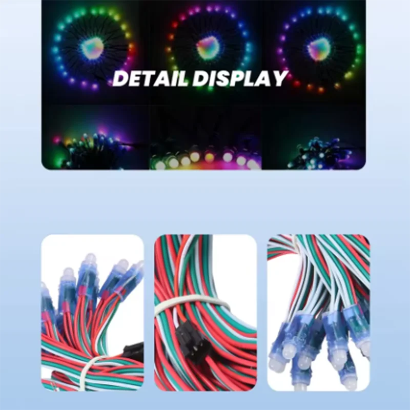 2026 50pcs T1000S Kits DC5V 12mm WS2811 IC Full Color Pixel LED Module Light IP68 Waterproof RGB Color Digital LED Pixel Light
