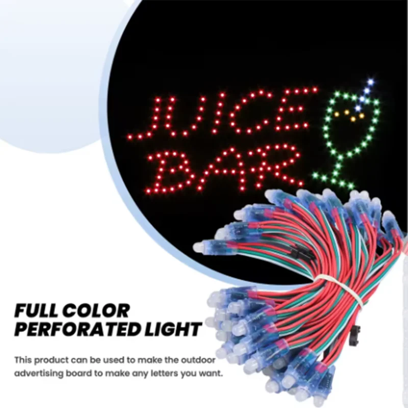 2026 50pcs T1000S Kits DC5V 12mm WS2811 IC Full Color Pixel LED Module Light IP68 Waterproof RGB Color Digital LED Pixel Light