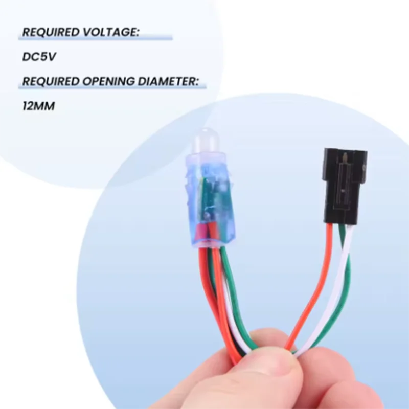 2026 50pcs T1000S Kits DC5V 12mm WS2811 IC Full Color Pixel LED Module Light IP68 Waterproof RGB Color Digital LED Pixel Light