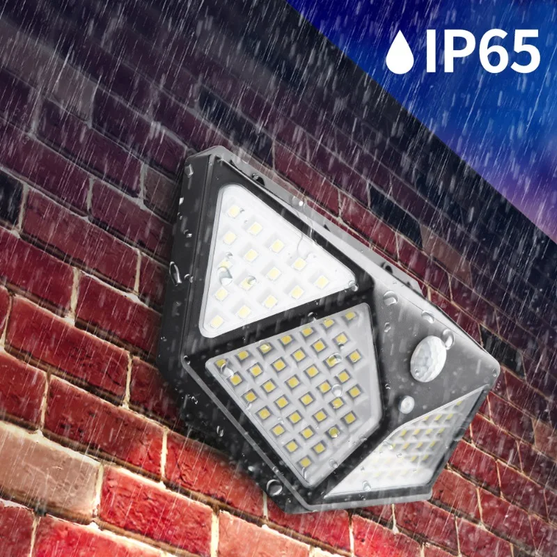 1~8Pcs 100LED Solar Lights with 270° Wide-Angle Motion Sensor 3 Modes Outdoor Waterproof Solar Wall Lights for Gate Yard Garage