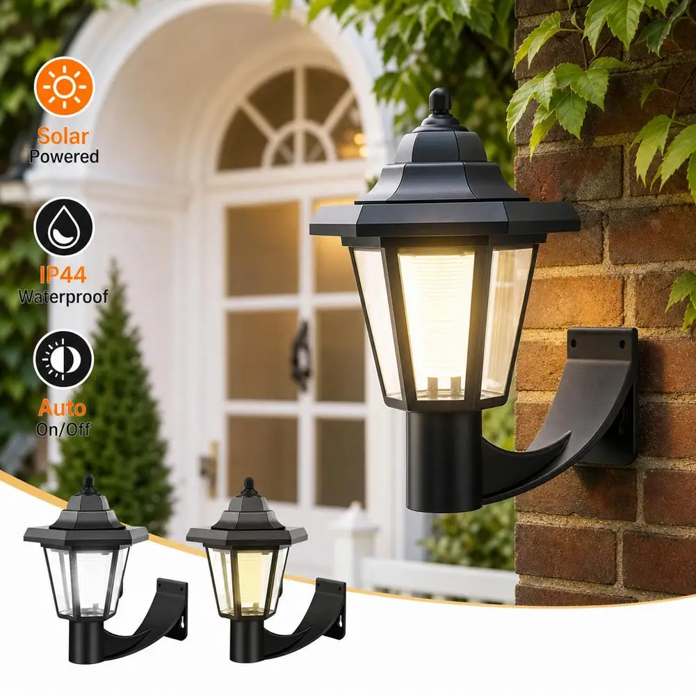 Garden Wall Light 1.5M Solar Courtyard Light Retro Streetlight Outdoor Lawn Path Courtyard Floor Lamp