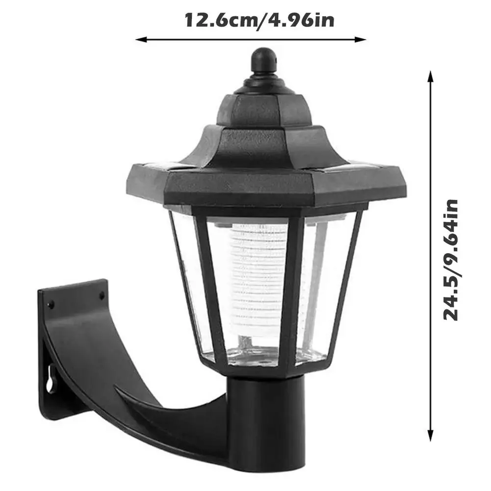 Garden Wall Light 1.5M Solar Courtyard Light Retro Streetlight Outdoor Lawn Path Courtyard Floor Lamp