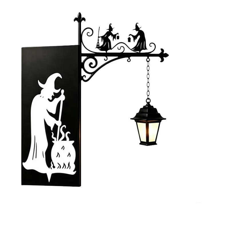 Vintage Gothic Metal Reading Lamp LED Night Light Ornament Book Decor Hanging Bookshelf Lamp for study Home Library