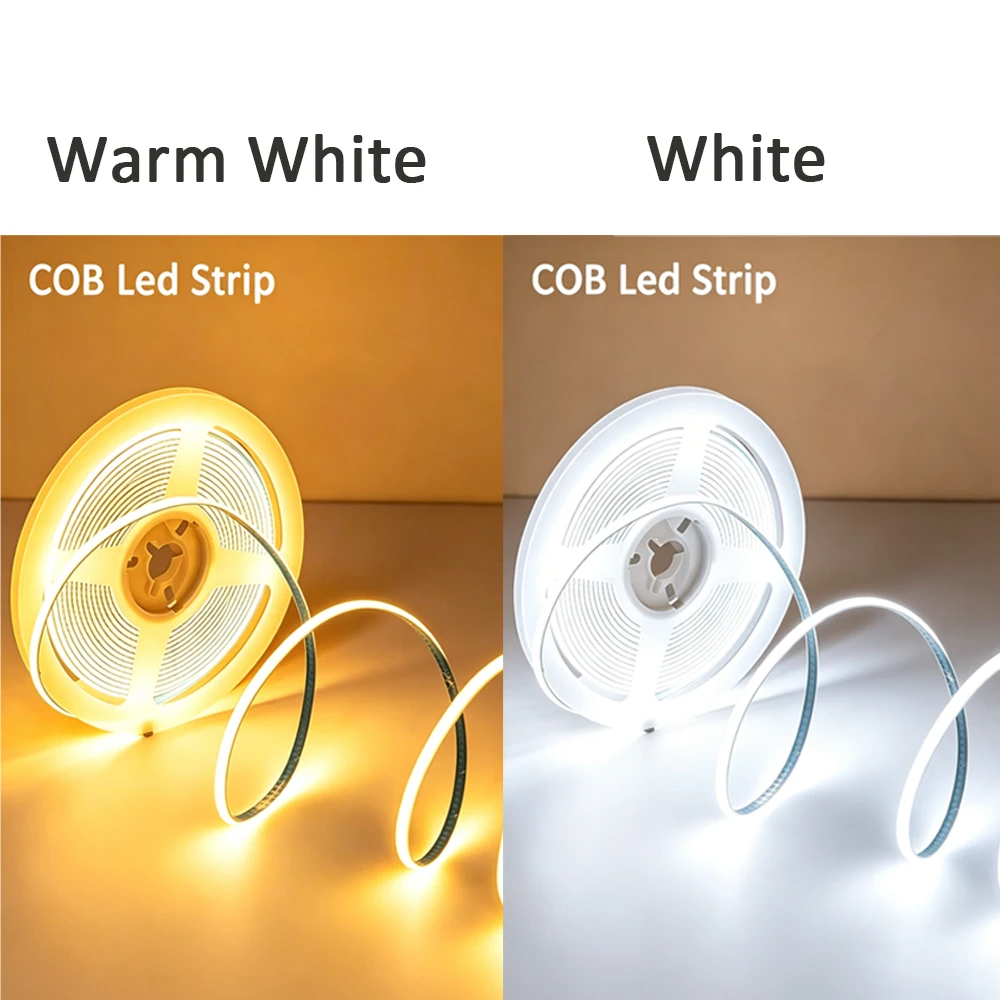 LED Strip Lights USB 5V COB Led Strip with Dimmer for Under Cabinet Kitchen Bedroom Lighting