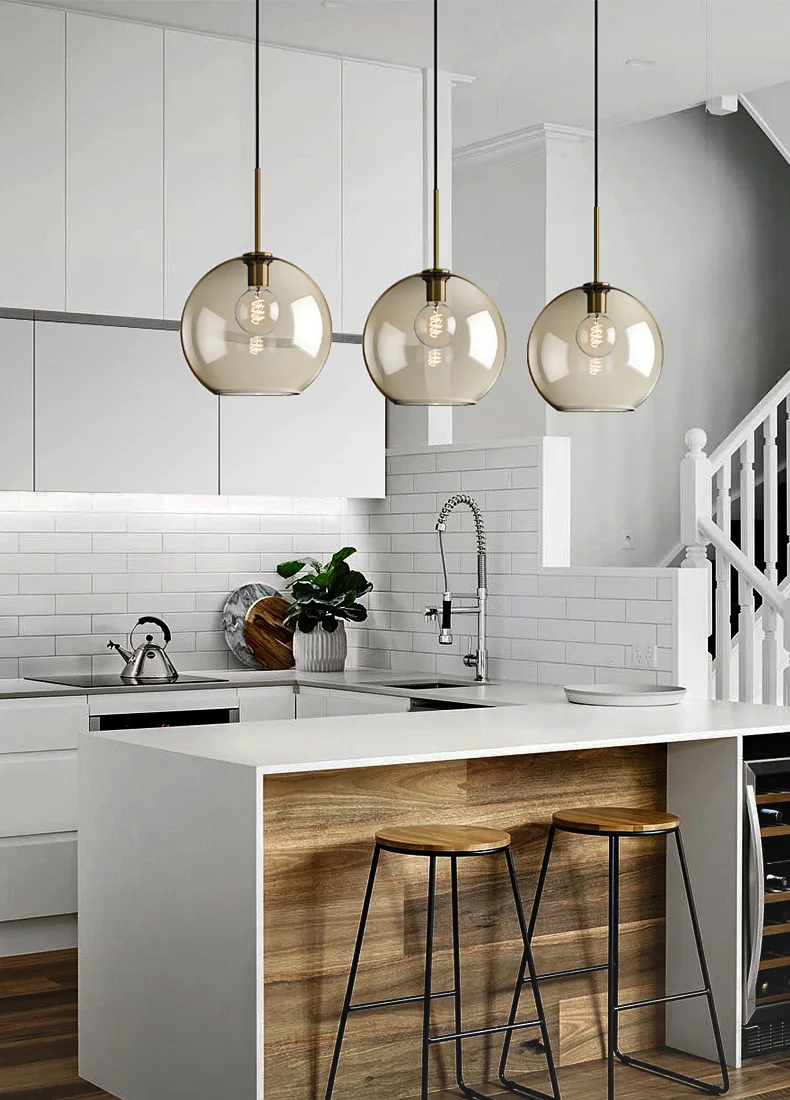 Nordic Glass Pendant Light Modern Living Room Kitchen Hanging Lamps Lighting Fixtures LED Lamp Home Decor Suspension Luminaire