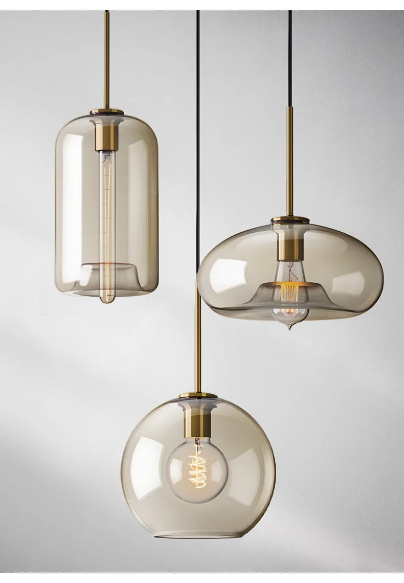 Nordic Glass Pendant Light Modern Living Room Kitchen Hanging Lamps Lighting Fixtures LED Lamp Home Decor Suspension Luminaire