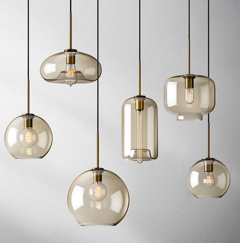 Nordic Glass Pendant Light Modern Living Room Kitchen Hanging Lamps Lighting Fixtures LED Lamp Home Decor Suspension Luminaire
