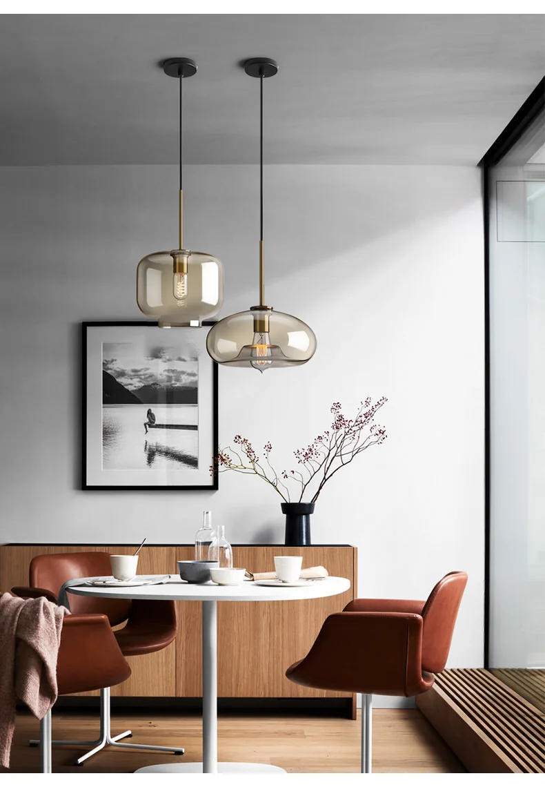 Nordic Glass Pendant Light Modern Living Room Kitchen Hanging Lamps Lighting Fixtures LED Lamp Home Decor Suspension Luminaire