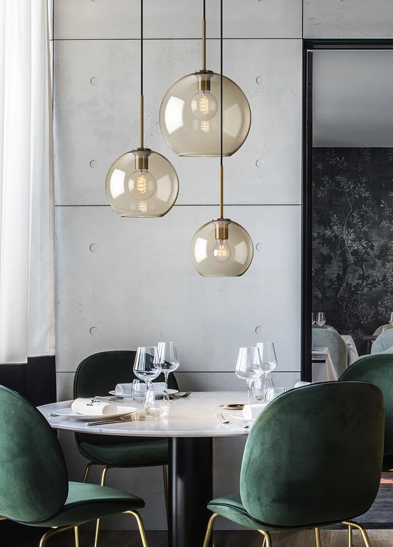 Nordic Glass Pendant Light Modern Living Room Kitchen Hanging Lamps Lighting Fixtures LED Lamp Home Decor Suspension Luminaire