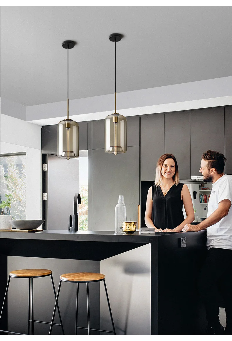 Nordic Glass Pendant Light Modern Living Room Kitchen Hanging Lamps Lighting Fixtures LED Lamp Home Decor Suspension Luminaire