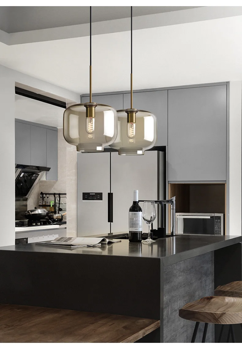Nordic Glass Pendant Light Modern Living Room Kitchen Hanging Lamps Lighting Fixtures LED Lamp Home Decor Suspension Luminaire