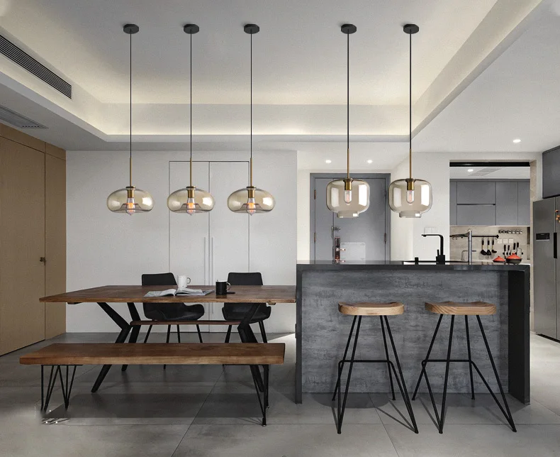 Nordic Glass Pendant Light Modern Living Room Kitchen Hanging Lamps Lighting Fixtures LED Lamp Home Decor Suspension Luminaire