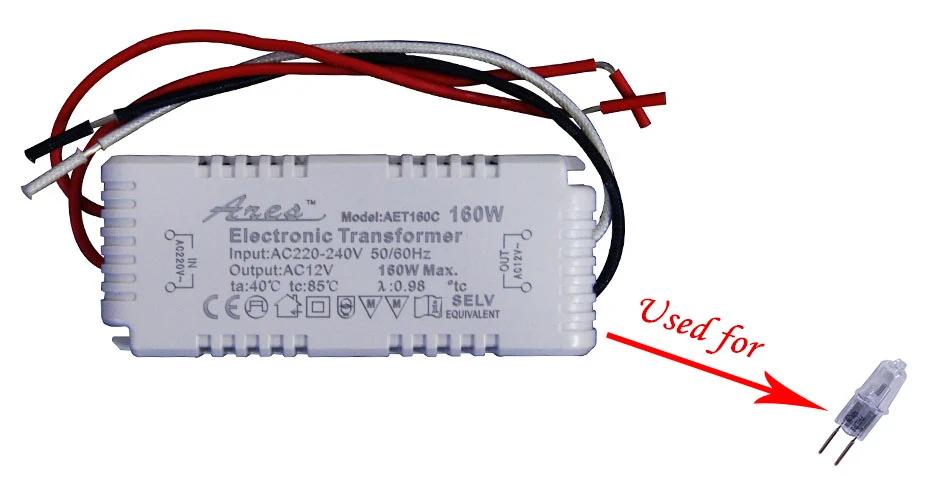 Dimmable 120W 160W 180W 200W AC220V to AC12V Electronic Transformer For G4/G5.3 MR16 Quartz Lamp Halogen Lamp Crystal Lamp CE
