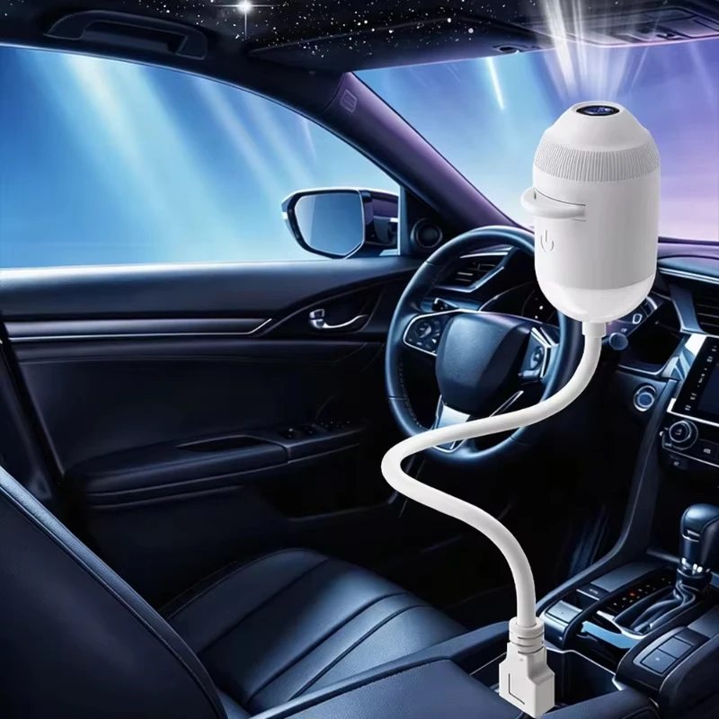 USB Starry Sky Projector Lamp Car Interior Star Galaxy Projection Ambient Lighting 360° Adjustable Night Light For Home Bedroom