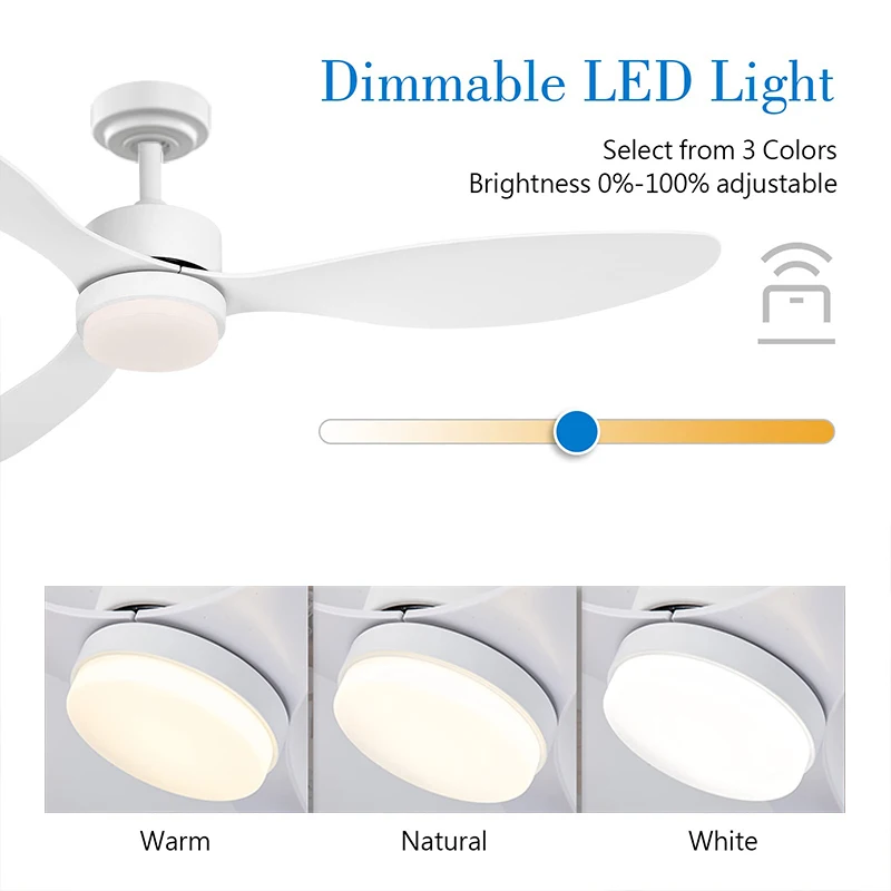 American restaurant fan lamp long page remote control variable frequency dimming Nordic living room ceiling fan with LED lamp
