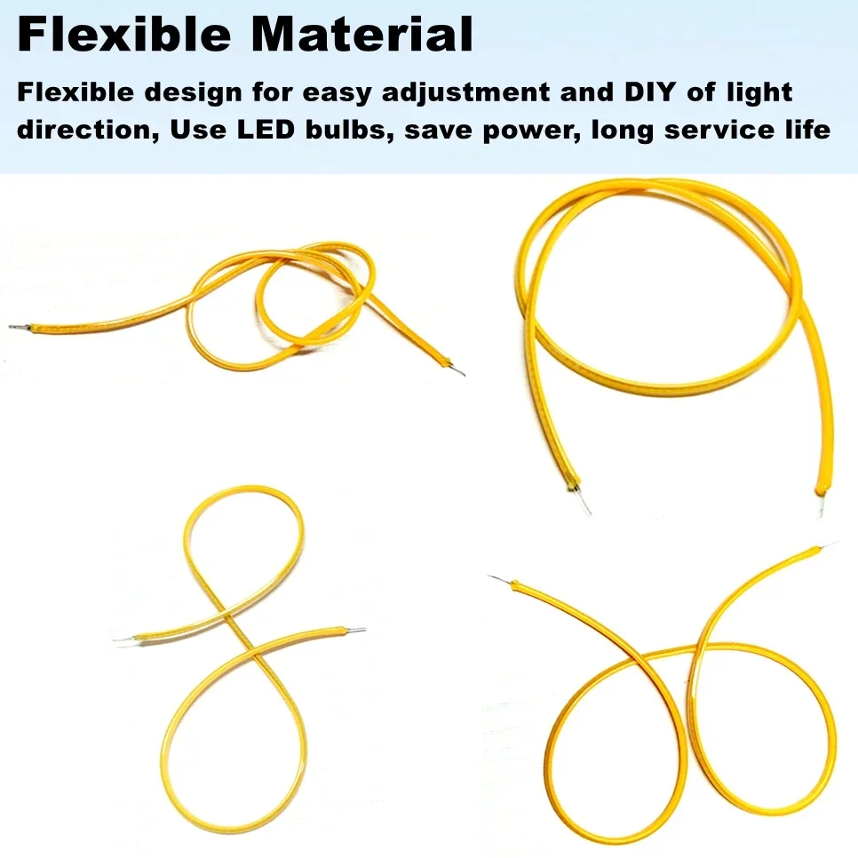 10PCS COB LED Flexible Ultra Slim Filament 3V Spiral Bulb Filament Retro Edison Bulb Lamp Parts Diode Lighting Strip Decoration