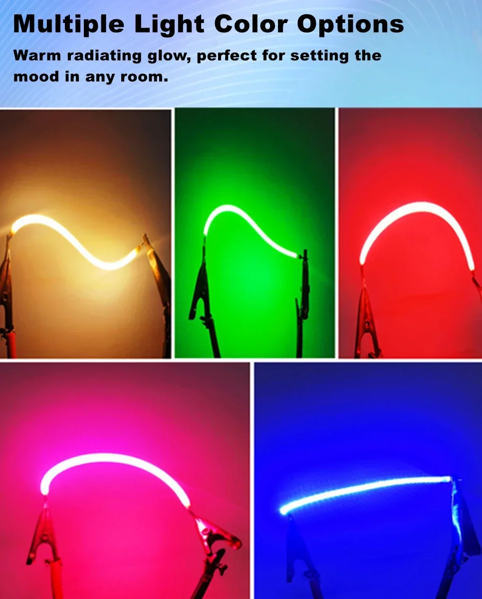 10PCS COB LED Flexible Ultra Slim Filament 3V Spiral Bulb Filament Retro Edison Bulb Lamp Parts Diode Lighting Strip Decoration