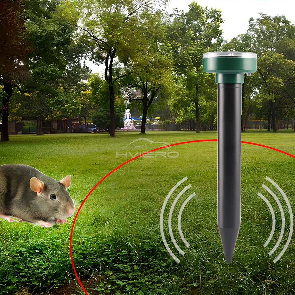1/2/4/8 Solar Powered Ultrasonic Sonic Mole Pest Rodent Repeller Repellent Yard Outdoor Lamp Backyard Farmland Mouse Repeller