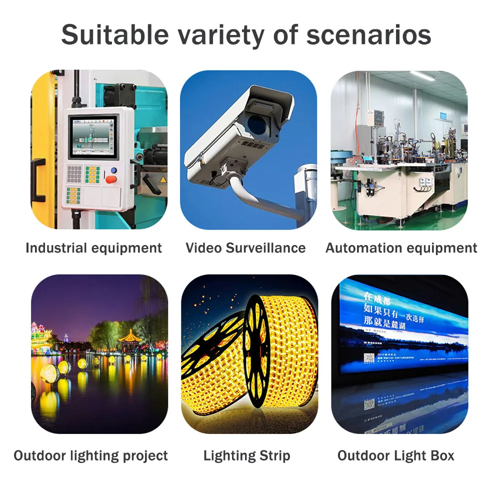 Switching Power Supply AC 170V-265V to DC 12V 24V 36W 200W 400W 500W Outdoor LED Light Transformer IP67 Waterproof