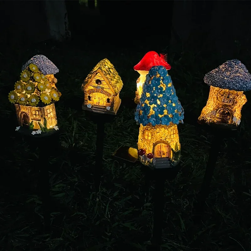 Solar Powered Fairy House Lawn Lamp Solar Led Light Outdoor Garden Decoration Lamp Waterproof Solar Lights
