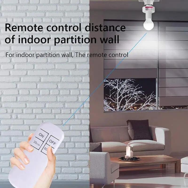 Wireless Remote Control E27 Light Socket Smart Switch LED Lamp Base House Timer Switch WiFi Light Bulb Holder Room Smart Device