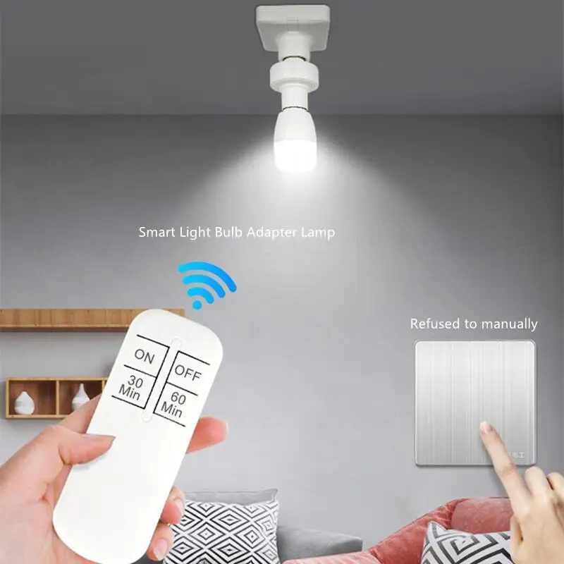 Wireless Remote Control E27 Light Socket Smart Switch LED Lamp Base House Timer Switch WiFi Light Bulb Holder Room Smart Device