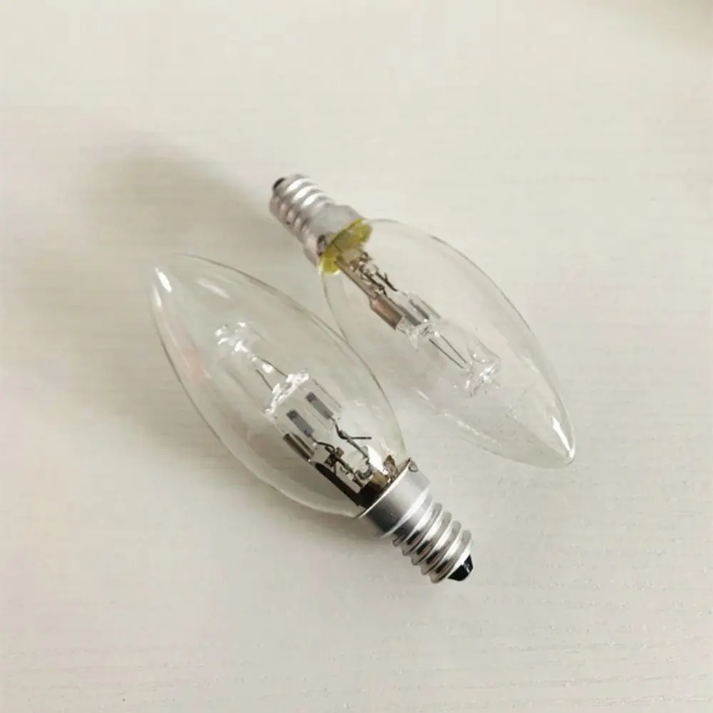 C35 E14 E27 28W/42W Replace Lamps Halogen Bulbs Halogen Energy-saving Lamps Candles Pointed Bulbs Tungsten Halogen Lamp