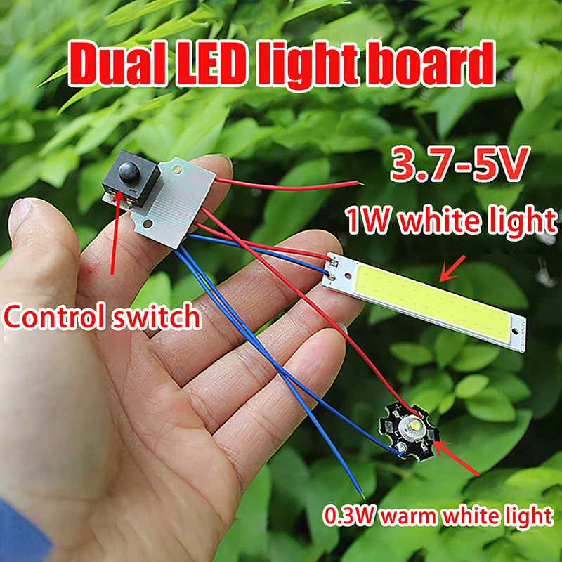 Flashlight DIY Accessories Double LED Light Board With Control Switch DC 3.7-5V Night Lighting Desk Lamp