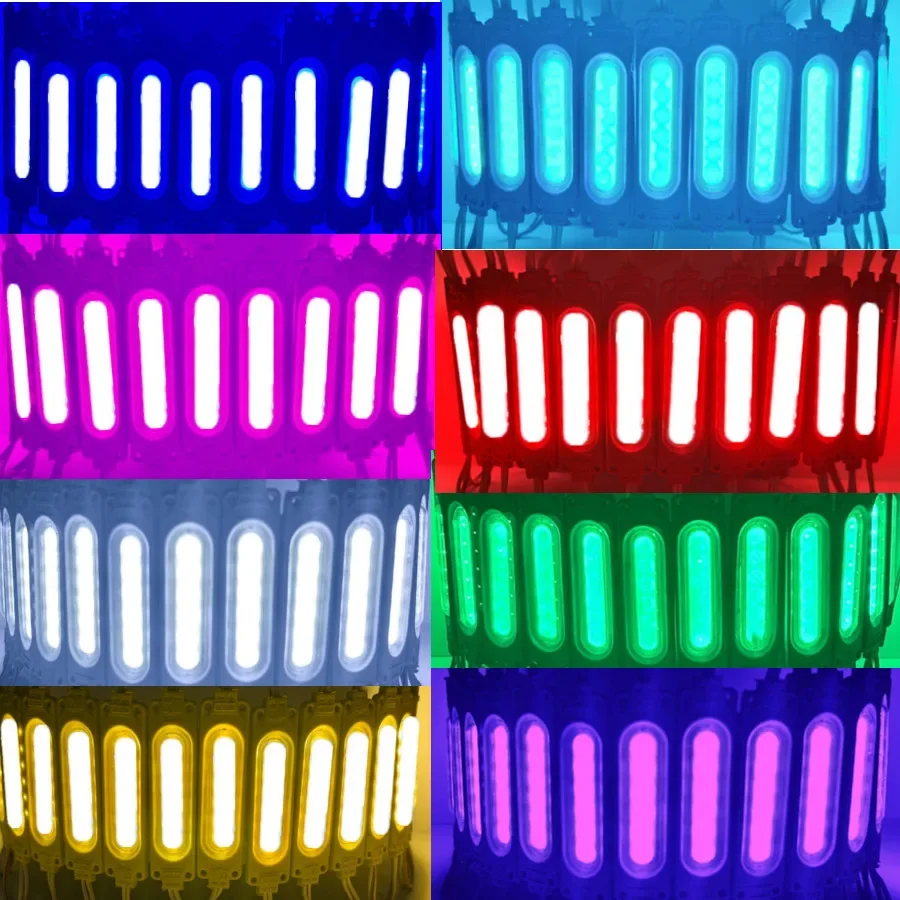 20PCS/lot 10 Colors Available 12V RGB Highlight Led Module Waterproof IP65 COB Light Strip Backlight Shop Banner Car Decoration