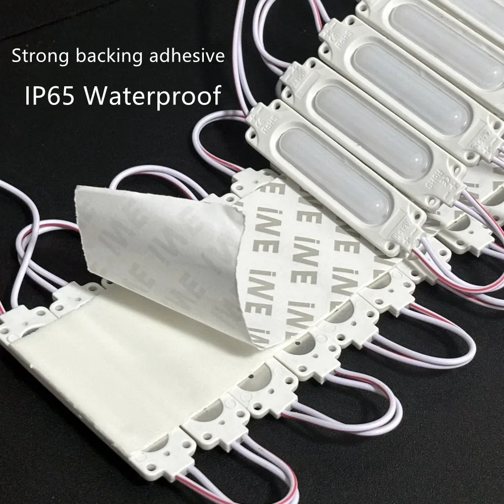 20PCS/lot 10 Colors Available 12V RGB Highlight Led Module Waterproof IP65 COB Light Strip Backlight Shop Banner Car Decoration