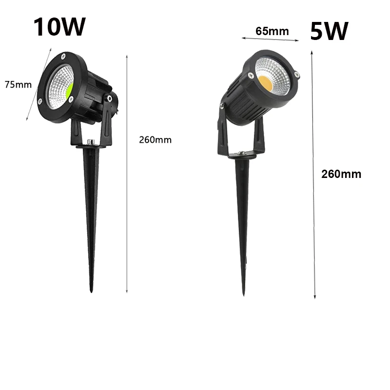 1 Meter Cable IP65 LED Garden Lawn Lamp Light 5W 10W Spike Landscape Lamp AC DC12V24V Warm White Blue Spot Lights 220V110V