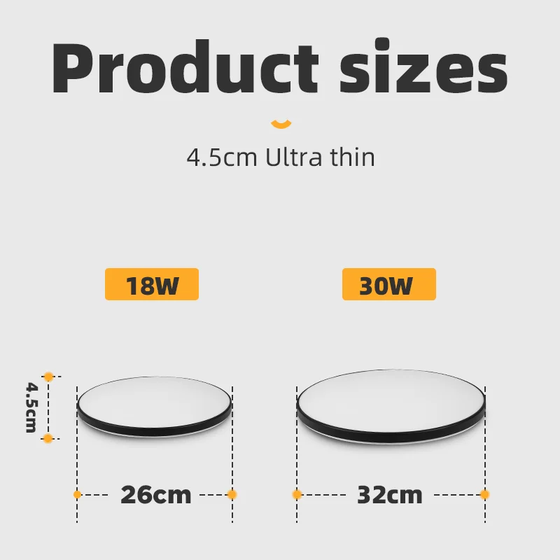 Ip44 Waterproof Led Ceiling Light Bathroom Lamp 15W 18W 20W 30W Ceiling Led Ceiling Lamp For Toilet Living Room Kitchen Light
