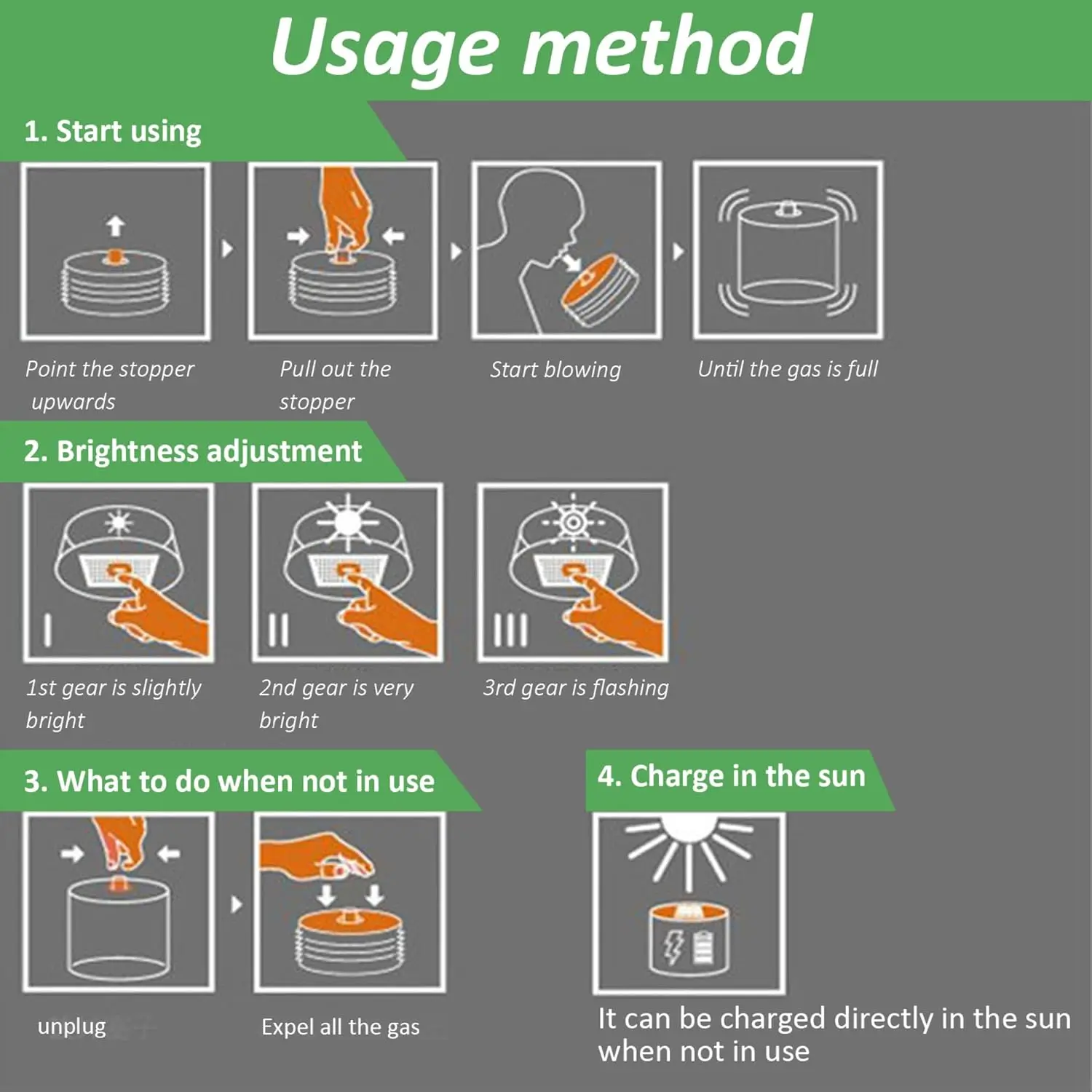 Inflatable Solar Lantern, 2PCS Waterproof Solar Camping Lantern with White LEDs,Foldable Solar Lamp with Handle, Emergency