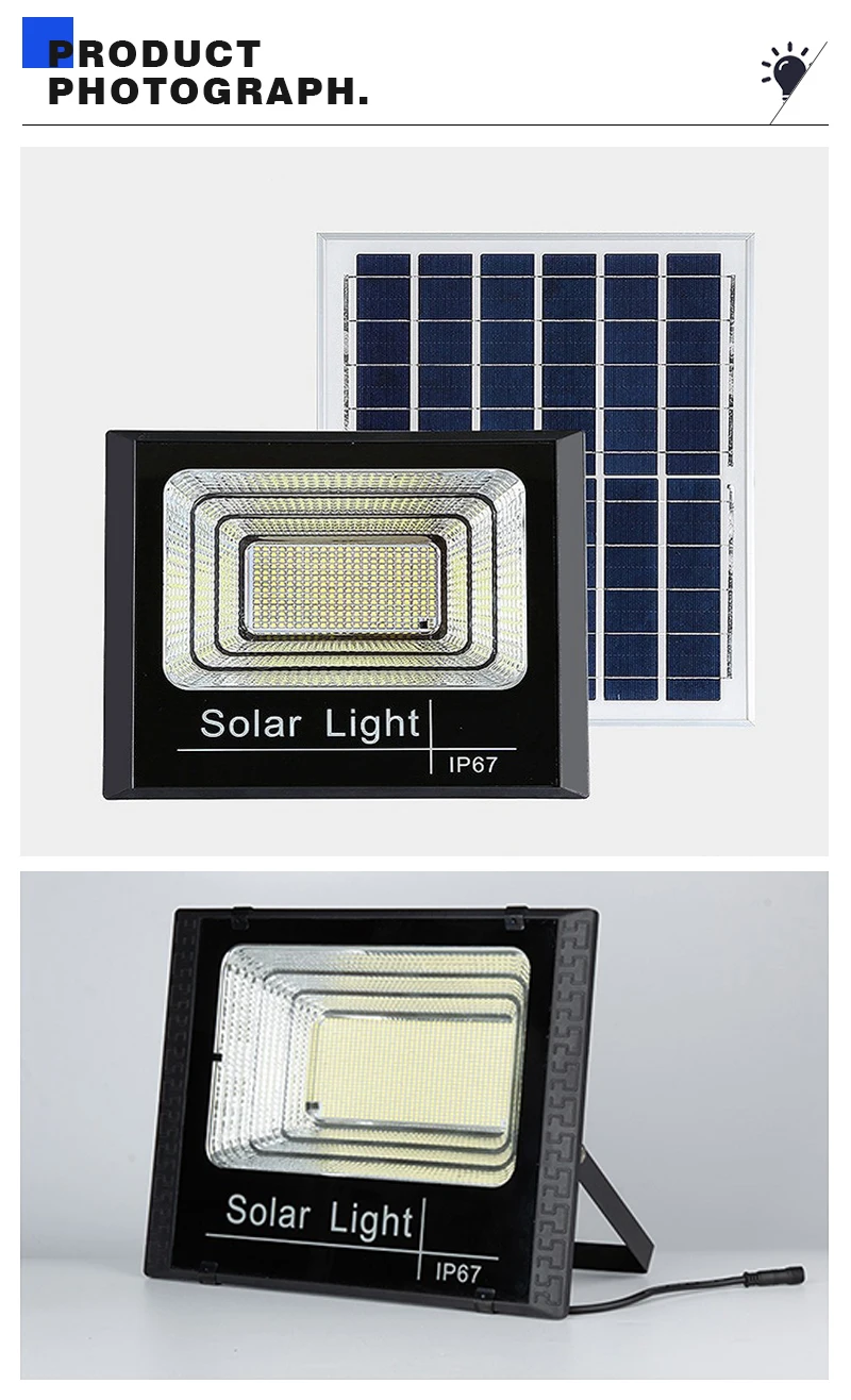 LED Outdoor Solar Light Courtyard Porch Floodlight Outdoor IP67 Waterproof Reflector Solar Powered Spotlight with Remote Control