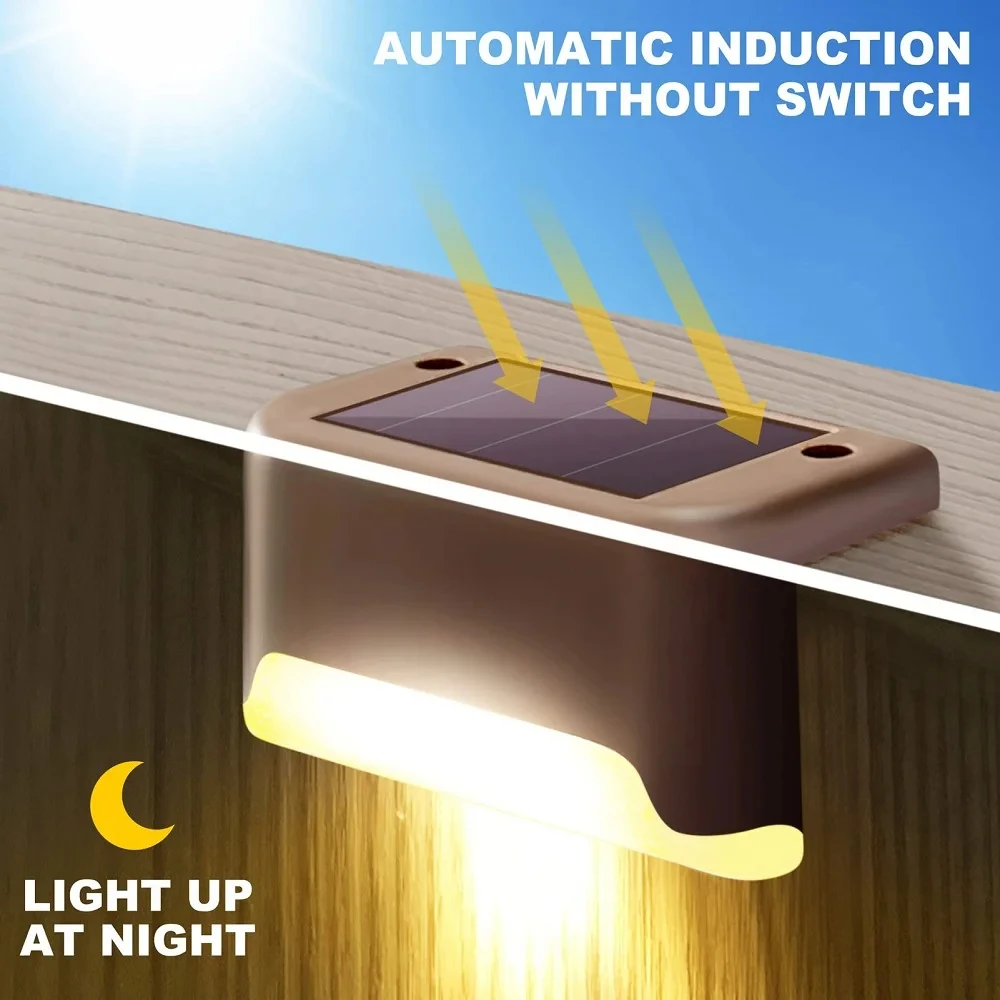 Solar Deck Lights 1-6 PacK Outdoor Step Lights Waterproof Led Solar Lamp For Stairs Railing Step Fence Yard Patio and Pathway