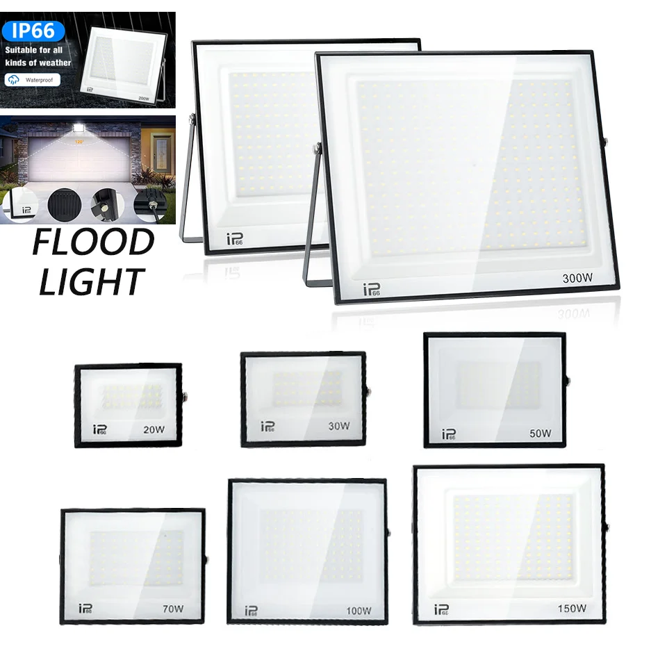 LED Floodlight IP66 Waterproof AC220V 110V Outdoor Spotlight 20W 30W 50W 70W 100W 150W 200W 300W Outdoor Lighting Spotlight